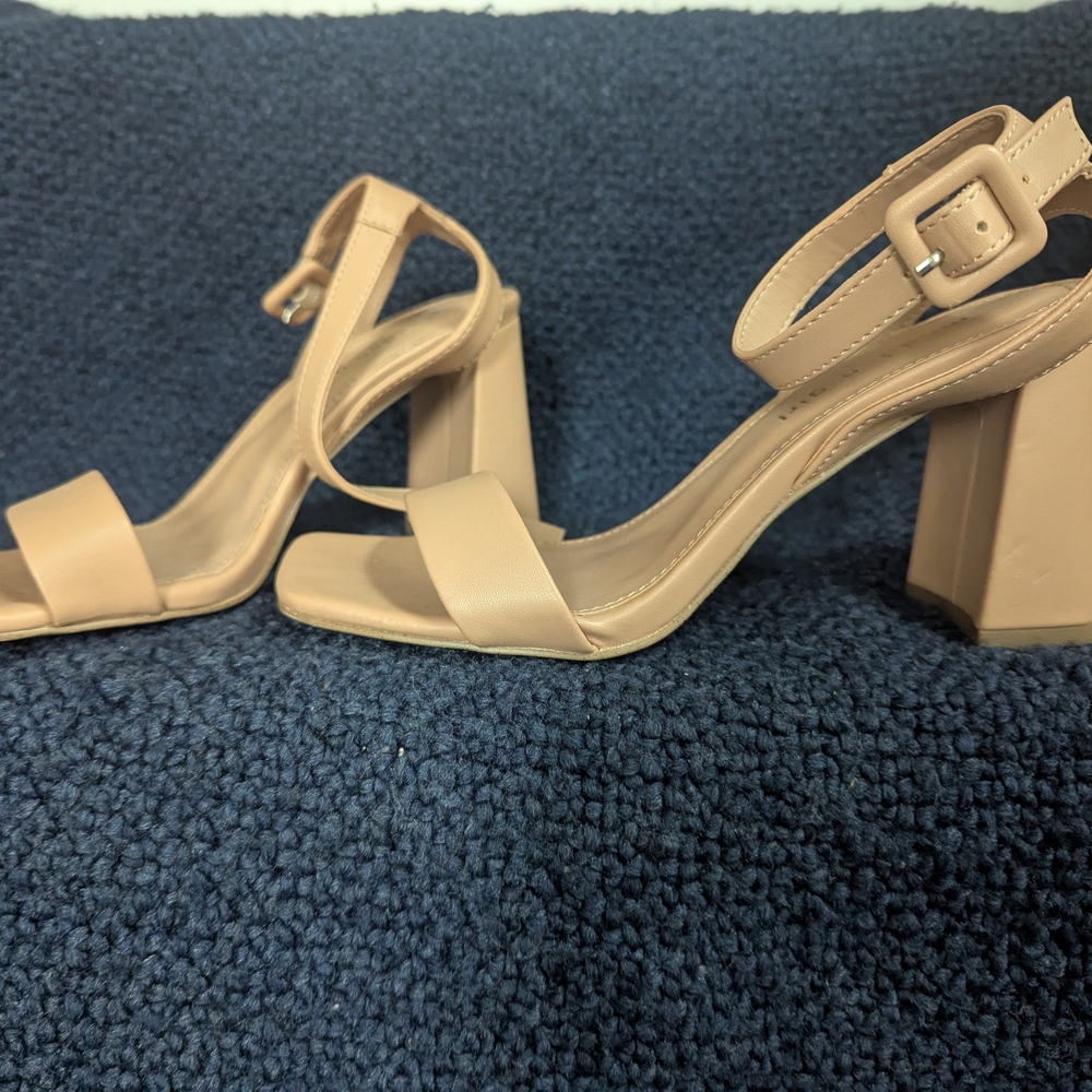 Elegant Tan Block Heel Sandals